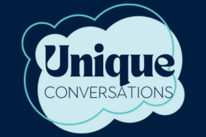 Design with the phrase Unique Conversations